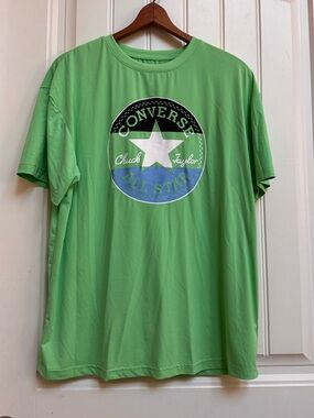 Converse Bright Green Logo Short Sleeve Rash Guard. Size XL